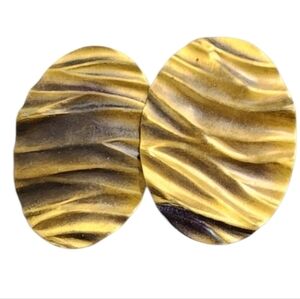 Ombre Bronze Wavy Oval Earrings